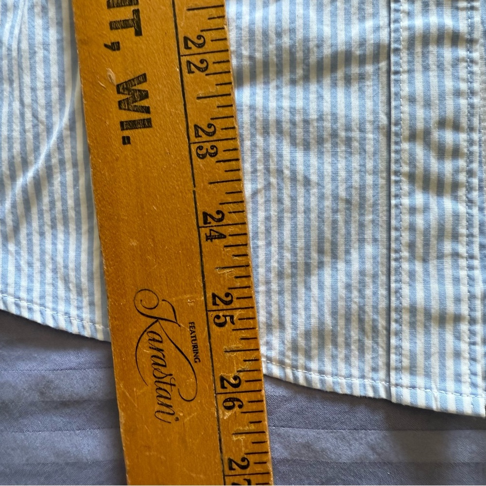 💙 Brooks Brothers Red Fleece Blue & White Stripe Button-Up Shirt – Size 4 - Picture 2 of 7